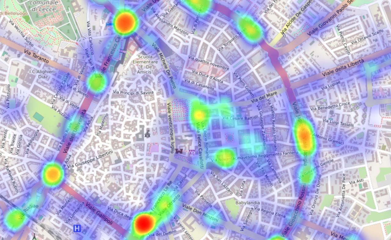 Localizzazione sinistri dal 2018