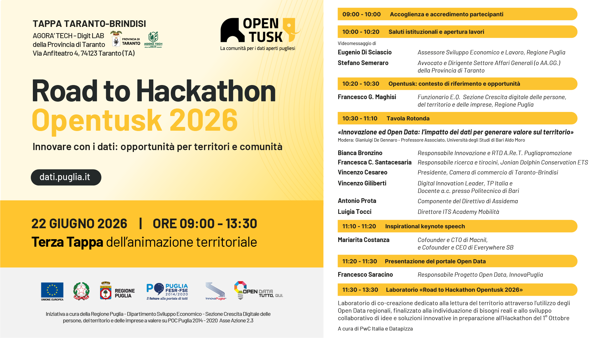 Agenda evento Road to Hackathon Opentusk 2026